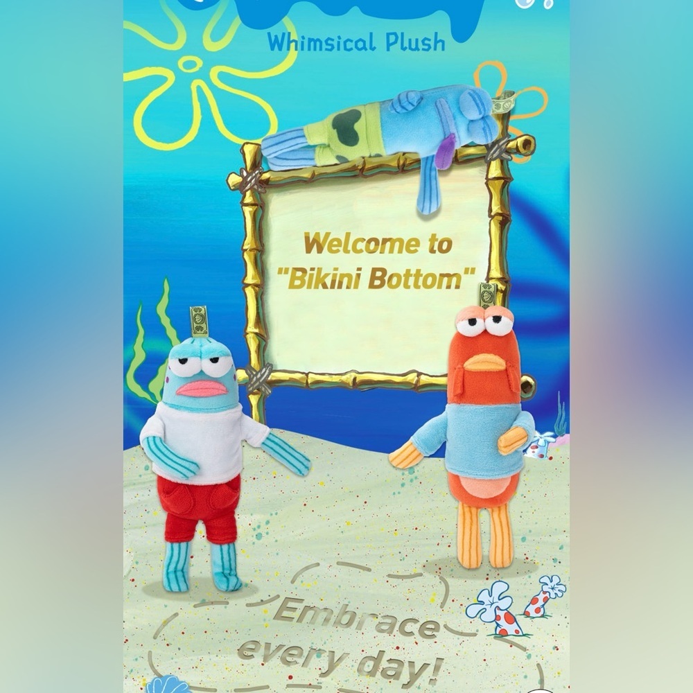 Pop Mart Bikini Bottom Buddies Plush Pendant Blind Box - Limp Fish - Picture 6 of 7